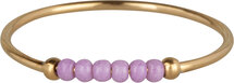 R0981 Anxiety Ring Palm Lilac Beads Goldplated