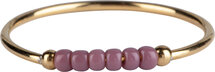 R0982 Anxiety Ring Palm Vintage Purple Beads Goldplated