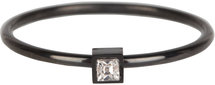 Charmin’s R503 Stylish Square black Steel Crystal CZ