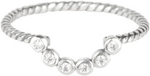 Charmin’s stapelring zilver R562 Silver Twisted Barock Crystal Stones