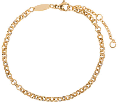 CB43 Round Shackle Bracelet Gold Steel
