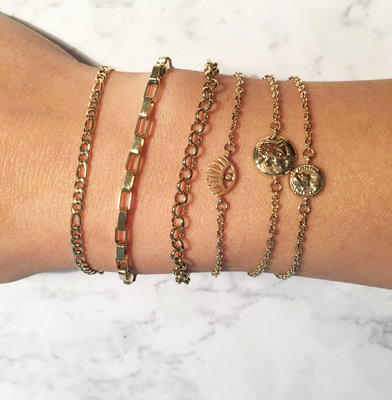 CB33 Lashes Bracelet Gold Steel