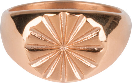 Charmin’s rosĂ©goudkleurige stapelring R646 Star Seal rosĂ©-goldplated staal