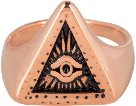 Charmin’s rosĂ©goudkleurige stapelring R773 Big Eye Triangle rosĂ©-goldplated staal