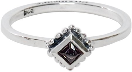 Charmin’s stapelring zilver R006 Black 'Diamond Ace'