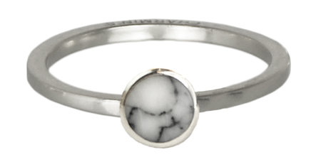 Charmin’s stapelring zilver R410 'Marble Collection'