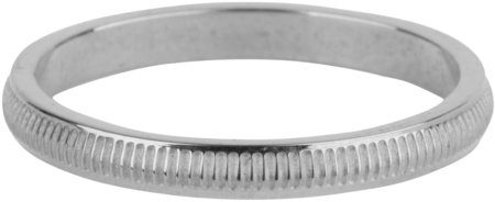 Charmin’s stapelring staal R603 Stripes Shiny Steel