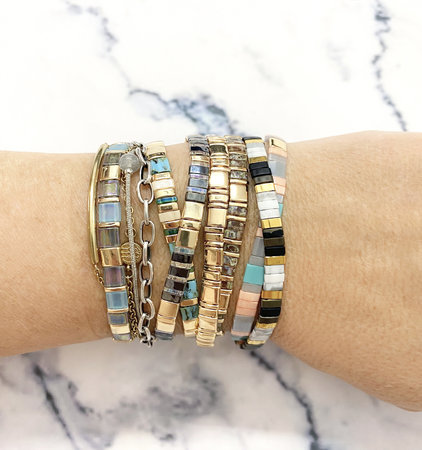 Miyuki armbandje Gold Taupe