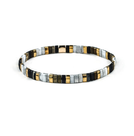 Miyuki armbandje Gold Black