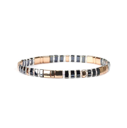 Miyuki armbandje Gold Grey