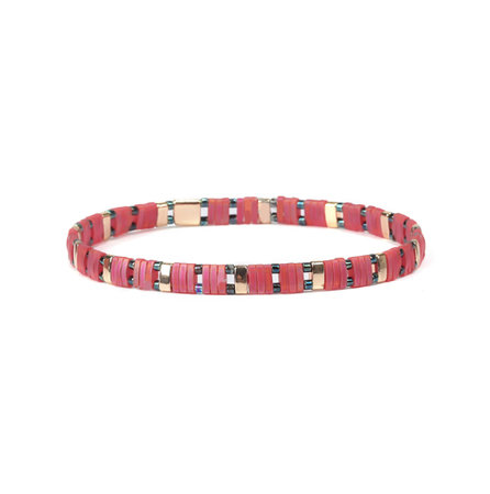 Miyuki armbandje Goldplated Coral