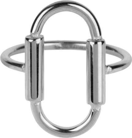 Charmin’s Statement ring R642 Big Open Oval Shiny Staal