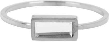 Charmin’s stapelring staal R708 Crystal Cube Shiny Steel