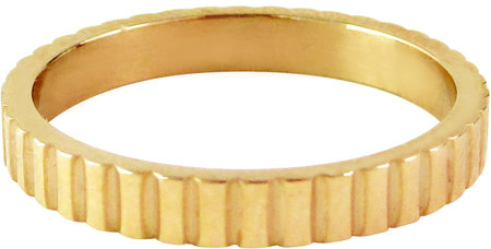 Charmin’s stapelring goud R320 Gold 'Serrated'