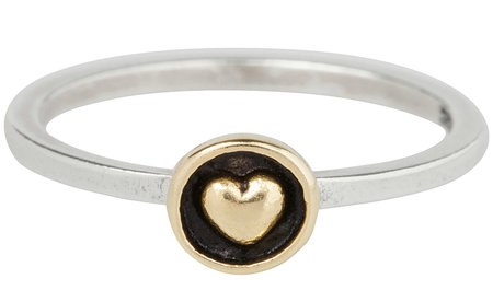 Charmin’s stapelring zilver R273 Goldplatedtop Love