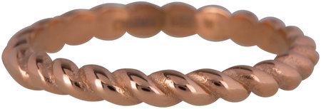 Charmin’s roségoudkleurige stapelring R445 Curves rosé-goldplated staal