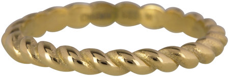 Charmin’s stapelring goud R444 GOLD 'CURVES' Staal