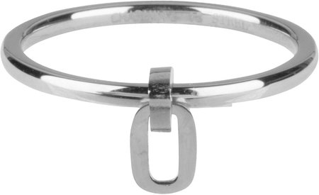 Charmin’s stapelring staal R706 Dangling Oval Shiny steel
