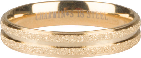 Charmin’s goudkleurige stapelring R666 Double Sanded goldplated staal