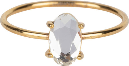 Charmin’s goudkleurige stapelring R650 Shine Big Crystal goldplated staal