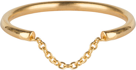 Charmin’s goudkleurige stapelring R573 Chained goldplated staal