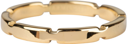 Charmin’s goudkleurige stapelring R838 Elegant String goldplated staal