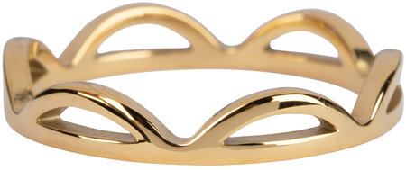 Charmin’s stapelring goud R842 Crown Combi Shiny Gold