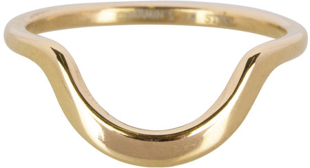Charmin’s goudkleurige stapelring R553 Half Moon Plain goldplated staal