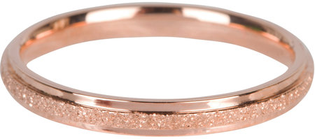 Charmin’s rosĂ©goudkleurige stapelring R565 Sanded and Shiny rosĂ©-goldplated staal