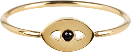 Charmin’s goudkleurige stapelring R764 Mistique Eye Gold goldplated staal