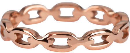 Charmin’s rosĂ©goudkleurige stapelring R836 Vintage Cable rosĂ©-goldplated staal