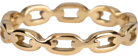 Charmin’s goudkleurige stapelring R835 Vintage Cable goldplated staal
