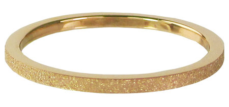 Charmin’s goudkleurige stapelring R341 Sanded goldplated staal