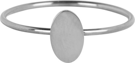 Charmin’s stapelring staal R718 Minimalist Oval Shiny Steel