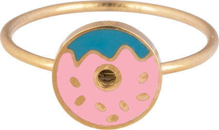 KR104 Donut Goud staal Kinderring