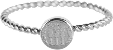 Charmin’s zegelring zilver R626 Twisted Shiny Steel Historic Coin