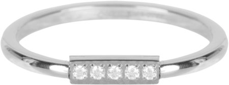 Charmin’s stapelring staal R540 Tube Crystal CZ Shiny Steel