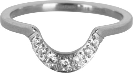 Charmin’s stapelring staal R550 Half Moon Crystal CZ Shiny Steel