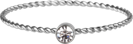 Charmin’s stapelring Staal R944 Shine Bright Twisted Steel and white crystal