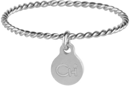 Charmin’s stapelring staal R568 Dangling Coin Shiny Steel