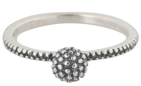 Charmin’s stapelring zilver R301 Silver 'Dotted Ball'