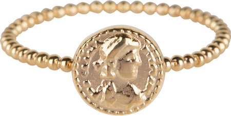 Charmin’s goudkleurige zegelring R625 Roman Coin goldplated staal