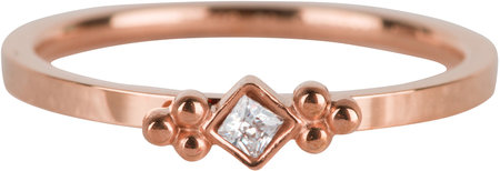 R617 Royal Square Rose Gold Steel Crystal CZ