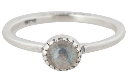 Charmin’s stapelring zilver R296 Labradorite 'Natural Stone'