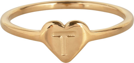 R1015-T Letter T In My Heart Gold