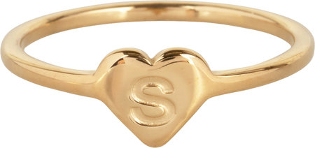 R1015-S Letter S In My Heart Gold