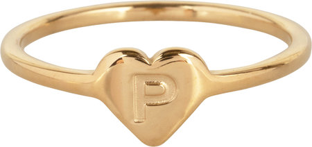 R1015-P Letter P In My Heart Gold