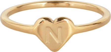 R1015-N Letter N In My Heart Gold