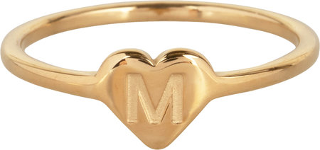 R1015-M Letter M In My Heart Gold