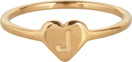 R1015-J Letter J In My Heart Gold
